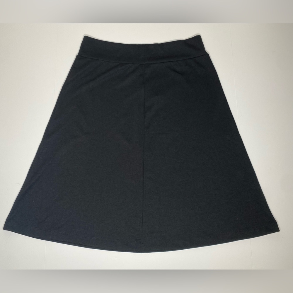 Land’s End Flare Knit Skirt Black Sz Med NWT